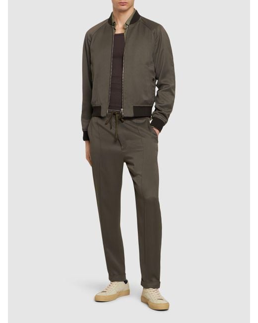 Tom Ford Gray Fluid Viscose Blend Cady joggers for men