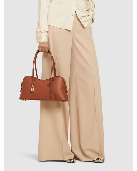 Stella McCartney Brown Geprägte Schultertasche Aus Grainy Eco Mat
