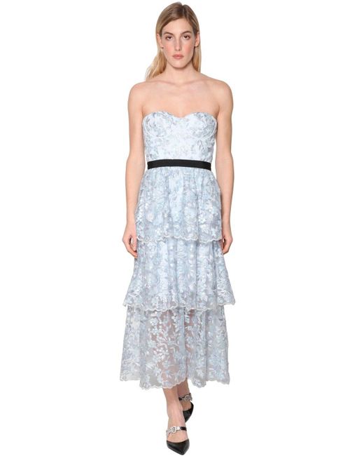 light blue self portrait dress