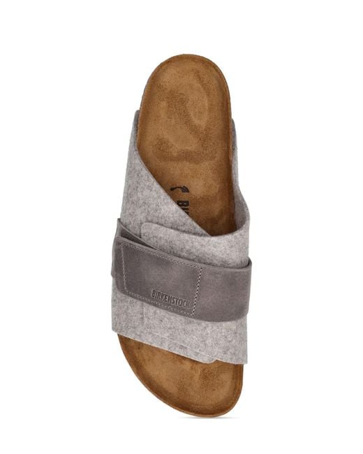 Birkenstock Gray Kyoto Wool Felt Sandals for men