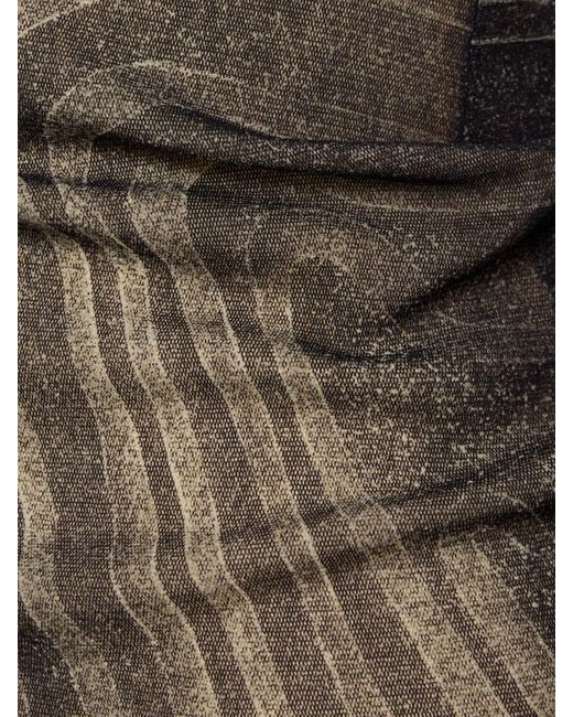 Jean Paul Gaultier Gray Langärmeliges Mesh-oberteil Mit Spiralmuster