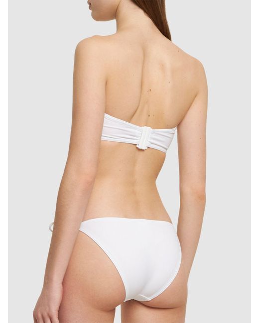 Eres White Show Strapless Bikini Top
