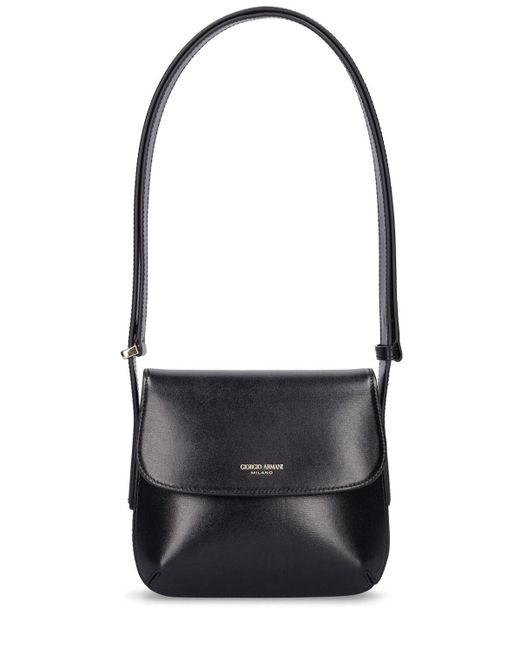 Giorgio Armani Black La Prima Leather Shoulder Bag
