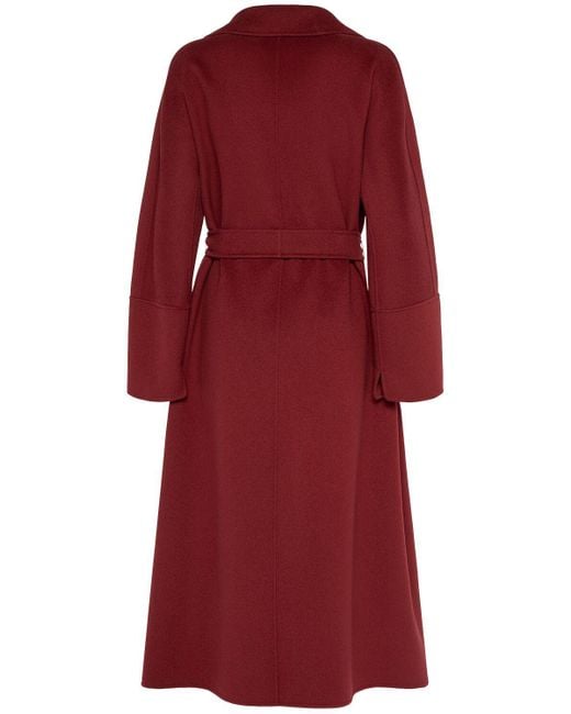 Mujer Abrigo Largo Elisa De Lana Con Cinturón Max Mara de color Red
