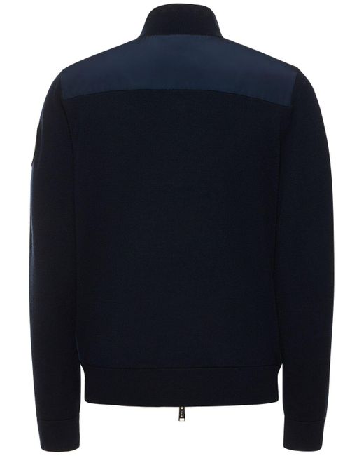 Suéter de punto de lana con cremallera Boss de hombre de color Blue