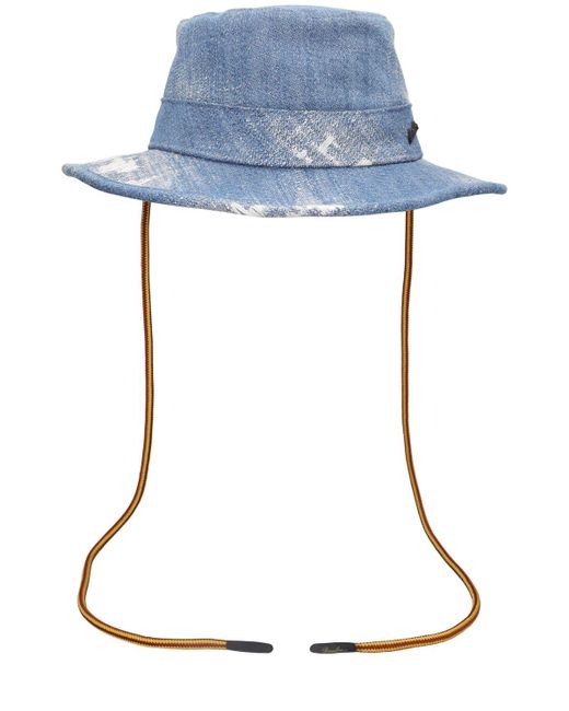 Borsalino Blue Tanaka Cotton Denim Hat for men