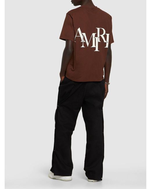 Camiseta con logo estampado Amiri de hombre de color Brown