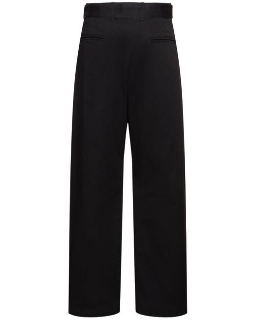 Lemaire Black Belted Cotton Twisted Pants