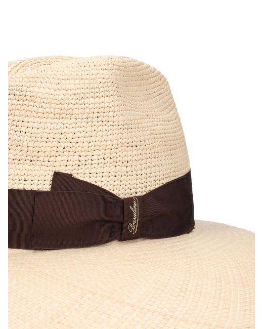 Sombrero panamá de paja Borsalino de color Natural
