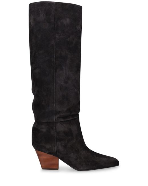 Paris Texas Black 60mm Hohe Wildlederstiefel "jane"