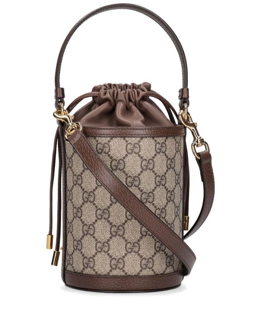 Gucci Gray Mini Ophidia gg Canvas Bucket Bag