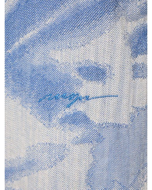 Camicia in misto cotone stampato di MSGM in Blue