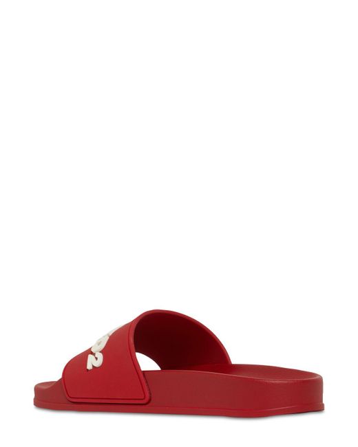 Sandalias planas de goma con logo DSquared² de hombre de color Red