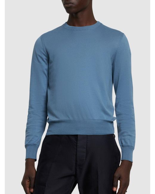 Suéter de algodón Tom Ford de hombre de color Blue