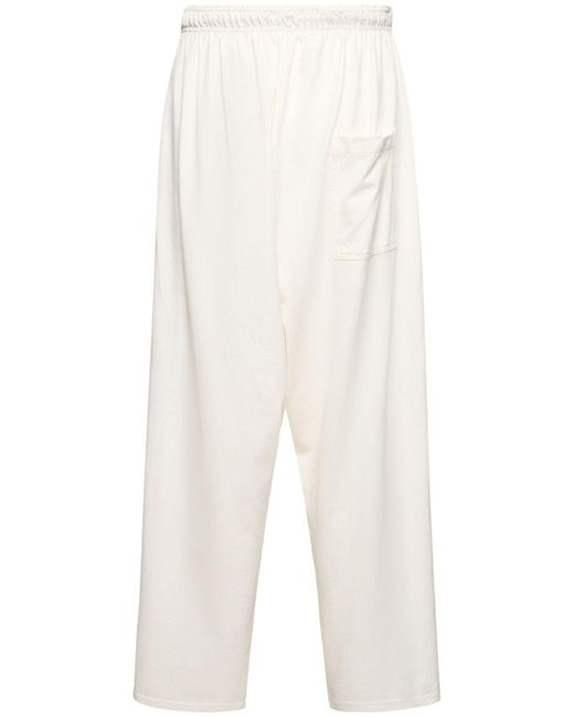 Hed Mayner White Cotton Jersey Pants for men