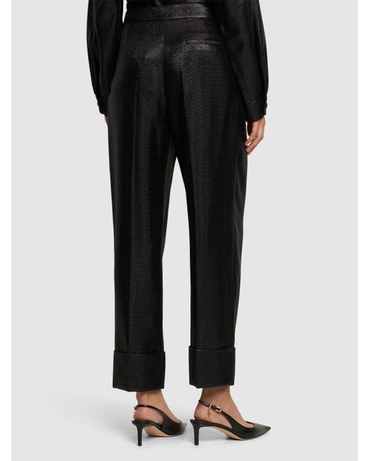 Giorgio Armani Black Hochtaillierte Hose Aus Lurex