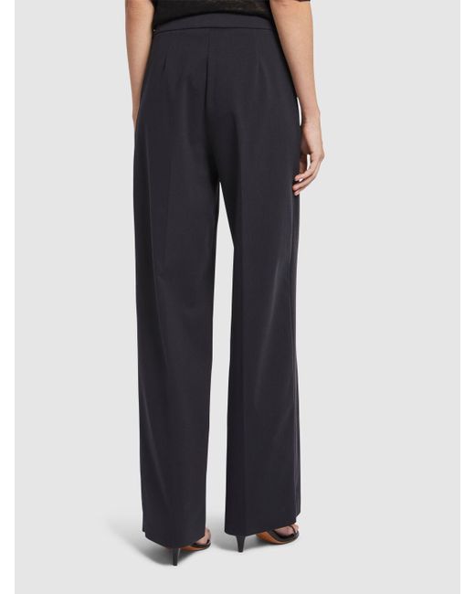 Max Mara Blue Gerade Hose Aus Technojersey "orche"