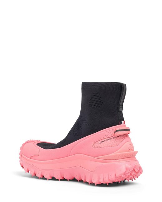 Moncler Pink 45mm Trailgrip Knit Nylon Sneakers