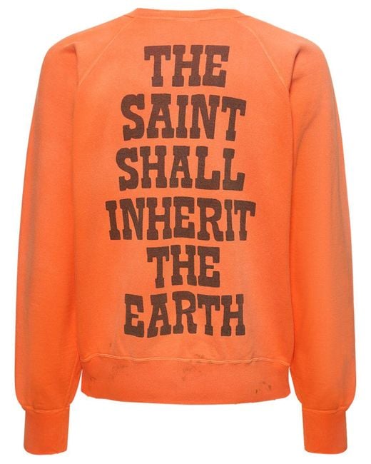Saint Michael Orange Saint Crewneck Sweatshirt for men