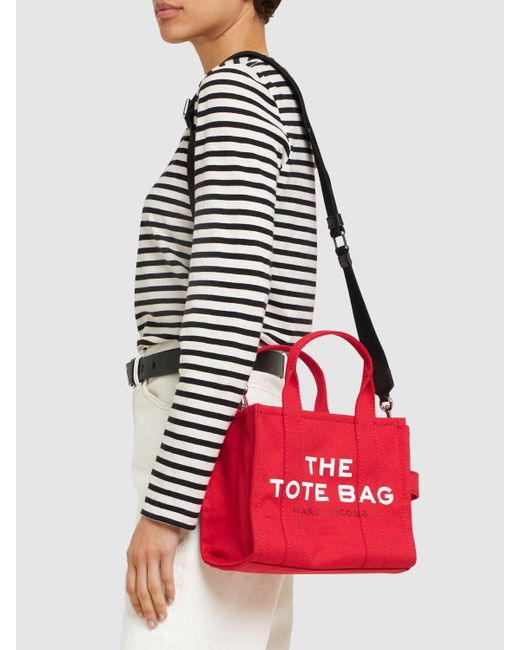 Marc Jacobs Red The Small Cotton Canvas Tote Bag