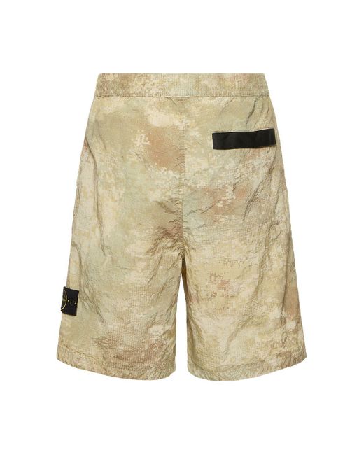 Shorts in econyl camouflage di Stone Island in White da Uomo