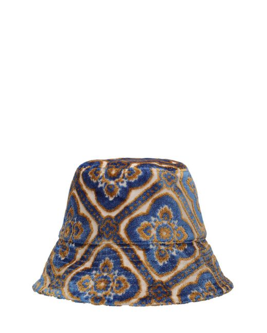 Etro Blue Tapestry Cotton Blend Bucket Hat