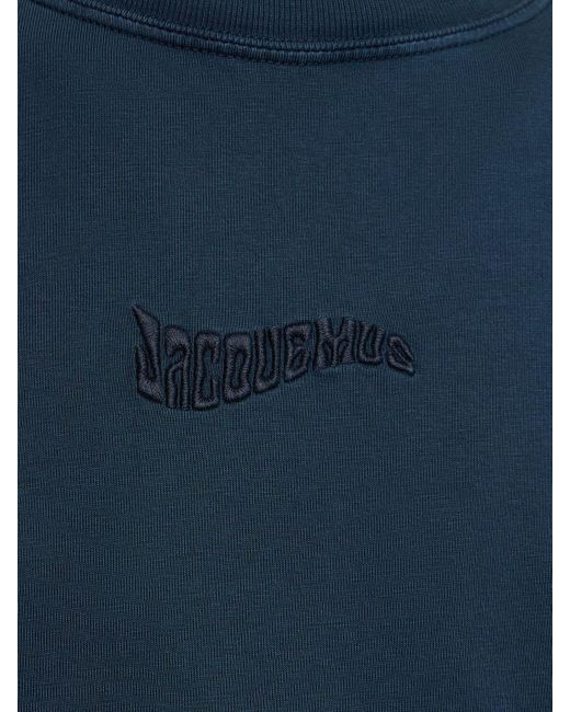 Jacquemus Blue Le T-shirt Camargue Logo-embroidered Top for men