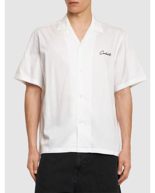 Carhartt White Delray Cotton Blend Short Sleeve Shirt for men