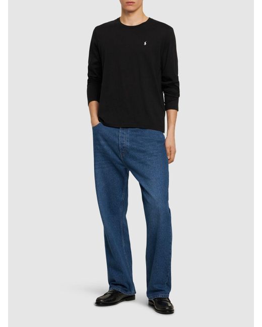 T-shirt col ras-du-cou à manches longues Polo Ralph Lauren pour homme en coloris Black