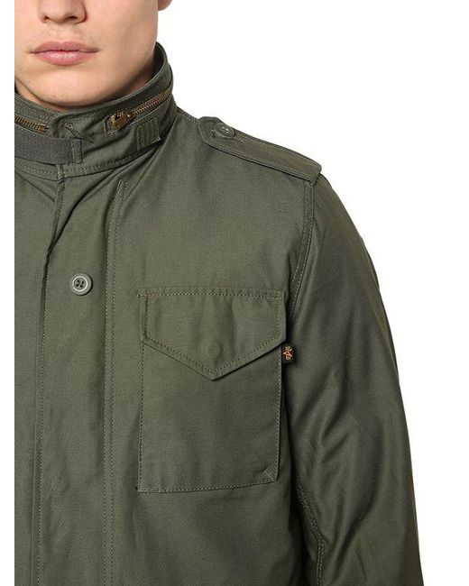 Alpha Industries M-65 Heritage Slim Cotton Field Jacket in Olive Green ( Green) for Men | Lyst