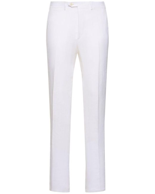 Pantalones de lino Kiton de hombre de color White