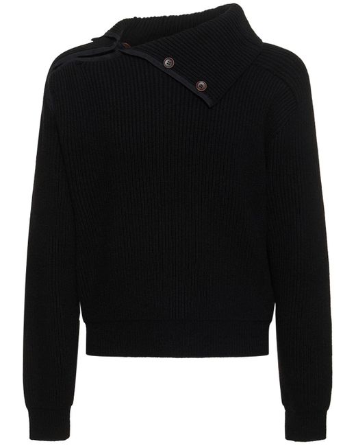 Jacquemus Black La Maille Vega Wool Blend Sweater for men