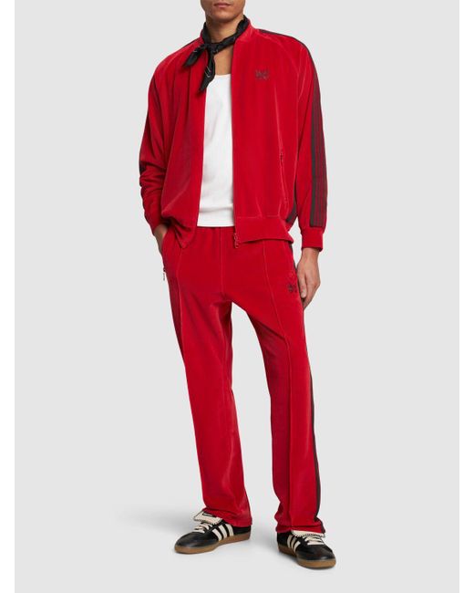 Pantaloni in velour con logo di Needles in Red da Uomo