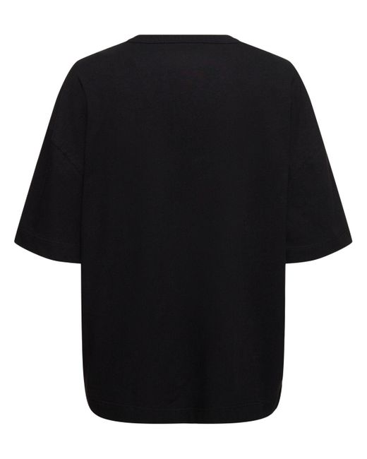 T-shirt boxy fit in cotone e lino di Lemaire in Black da Uomo