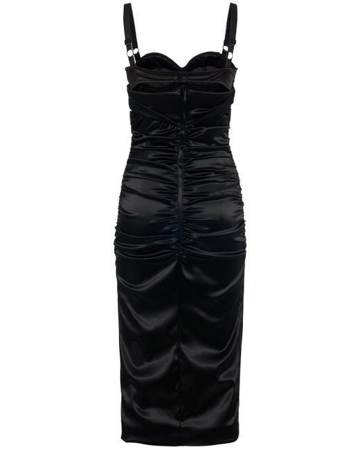 Dolce & Gabbana ストレッチサテンドレス Black