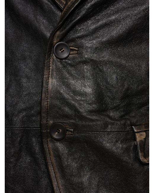 Blazer en cuir délavé Giorgio Brato pour homme en coloris Black