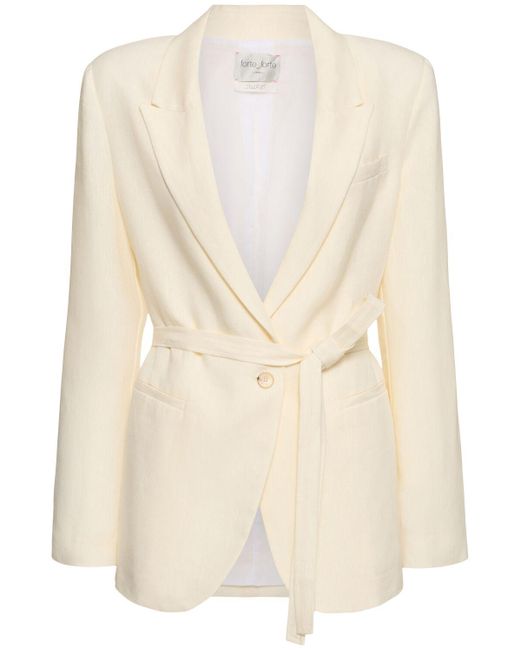 Forte Forte Natural Belted Linen Canvas Jacket