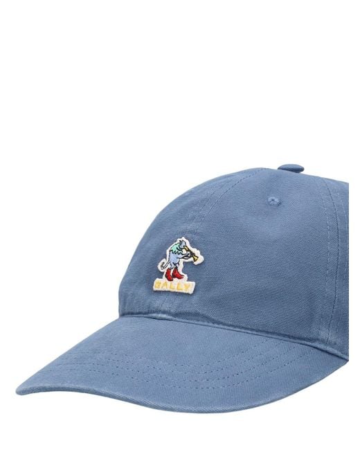 Gorra de lona de algodón con logo Bally de hombre de color Blue