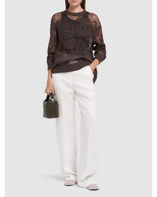【Max Mara】Aversa リネンワイドパンツ Max Mara Aversa リネンワイドパンツ ホワイト | Lyst