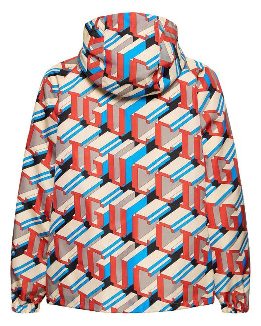 Gucci Red Pixel Deep On Logo Nylon Jacket for men