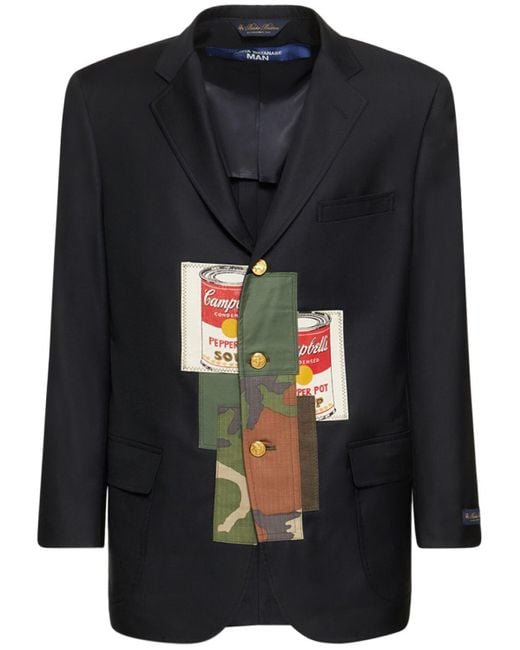 Junya Watanabe Black Brooks Brothers Andy Warhol Wool Jacket for men