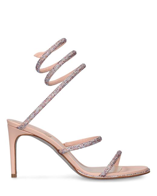 Rene Caovilla Pink 105mm Embellished Leather Sandals