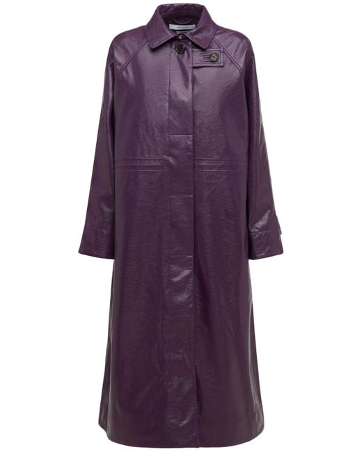 Saks Potts Ana Faux Leather Trench Coat in Purple | Lyst UK