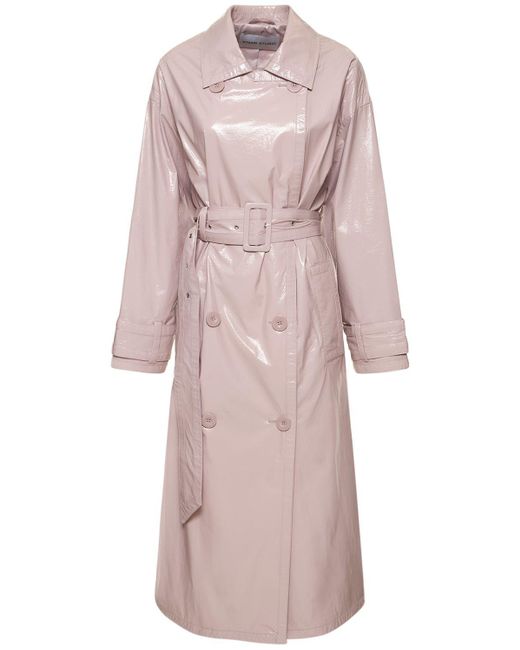 Stand Studio Pink Katharina Faux Leather Trench Coat
