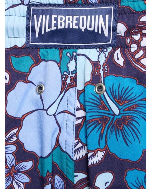 Shorts mare moorise in nylon stampato stretch di Vilebrequin in Blue da Uomo