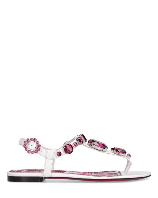 Dolce & Gabbana Pink 10mm Patent Leather Thong Sandals