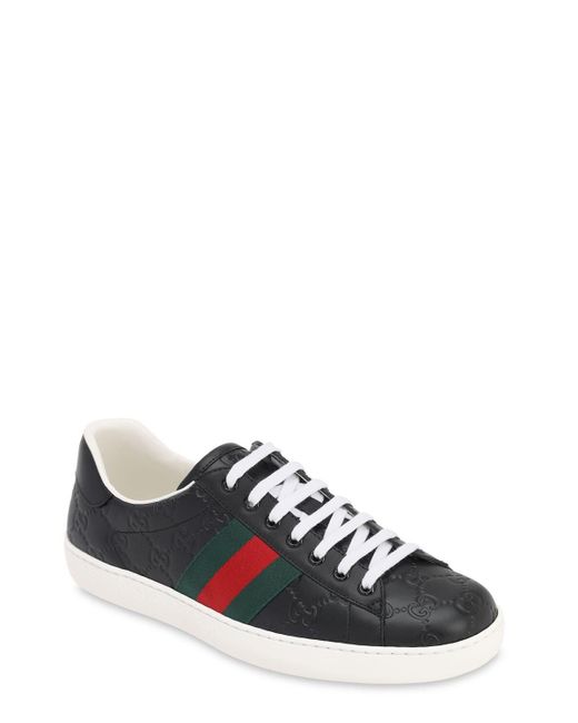 gucci black mens trainers