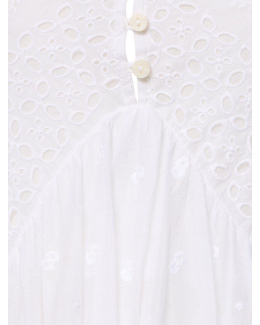Robe longue en coton brodé sabba Isabel Marant en coloris White