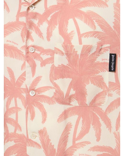 Chemise en viscose imprimé palmiers Palm Angels pour homme en coloris Pink