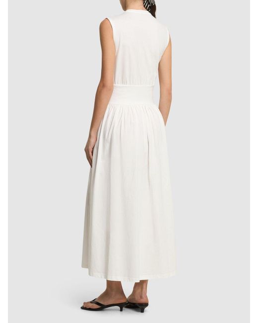 Totême  White Damen Langes Kleid Aus Baumwolle
